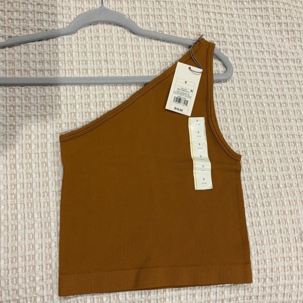 a new day One-Shoulder Tan Tank Top